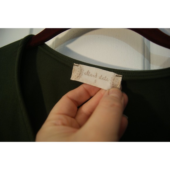 Alter'd State Small Green Romper Lace Detailing & Gathered Long Sleeves Olive - Picture 6 of 9